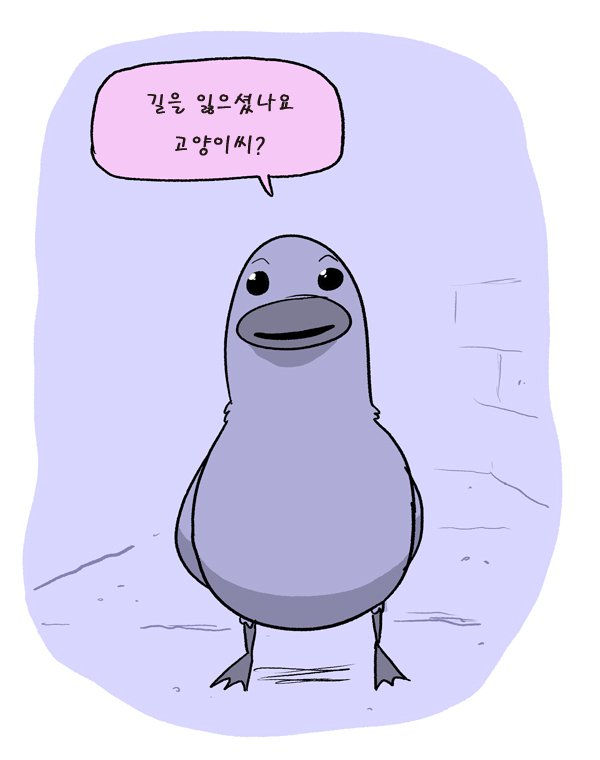 오리에게 공격받는 고양이 만화 4.jpg